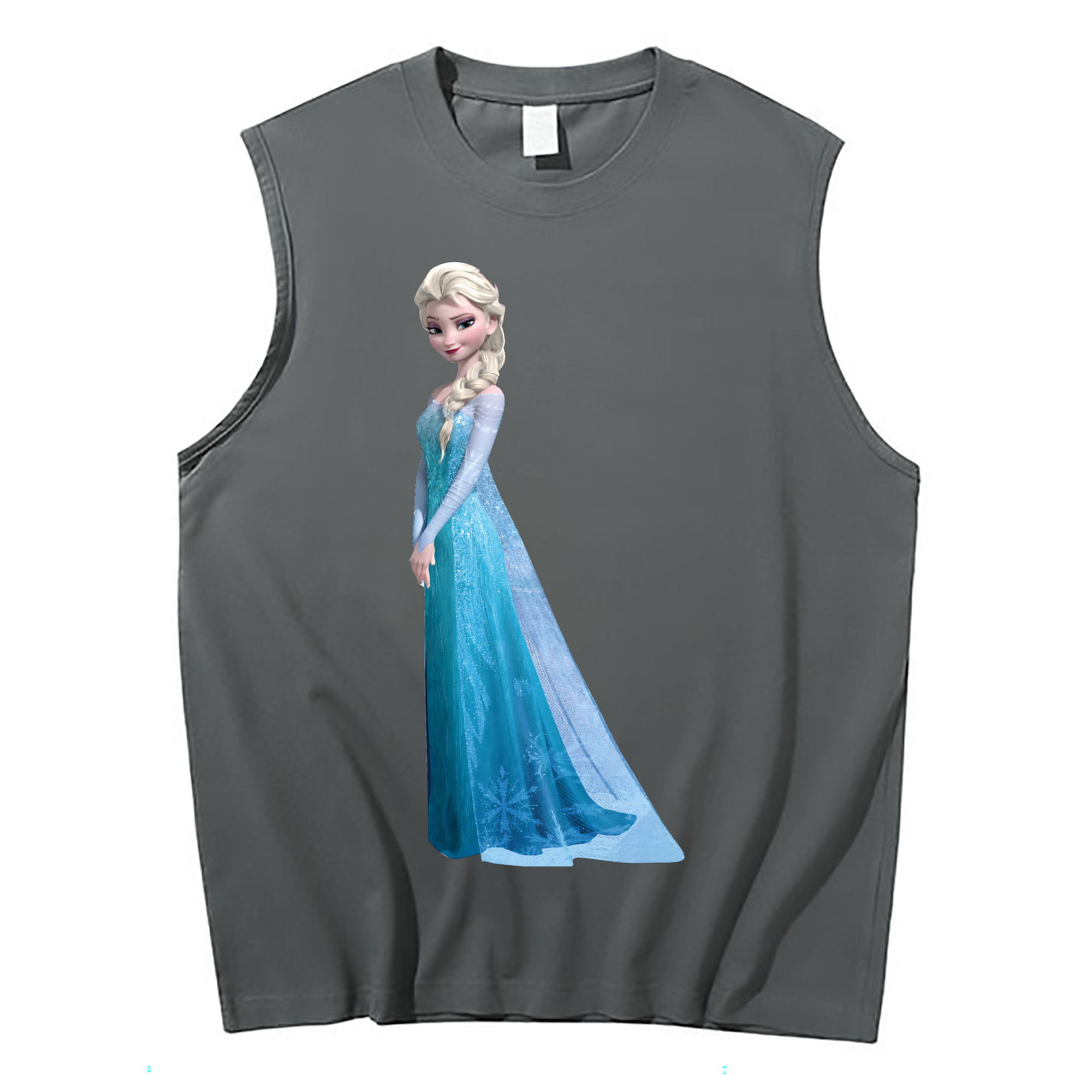 （画像用） アナと雪の女王 アンナ エルサ Frozen Anna Elsa コットン100％タンクトップ（フロントプリント）